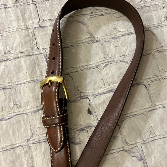 LAUREN RALPH LAUREN MENS BROWN LEATHER VINTAGE RUSTIC WITH STITCHING BELT 44 - Picture 9 of 13